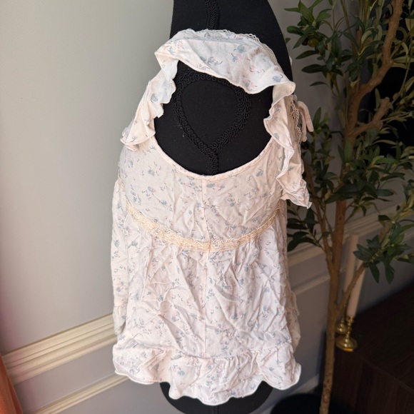 Urban Romantics Floral Ruffle Lace Trim Cottagecore Top Size S - Picture 4 of 9